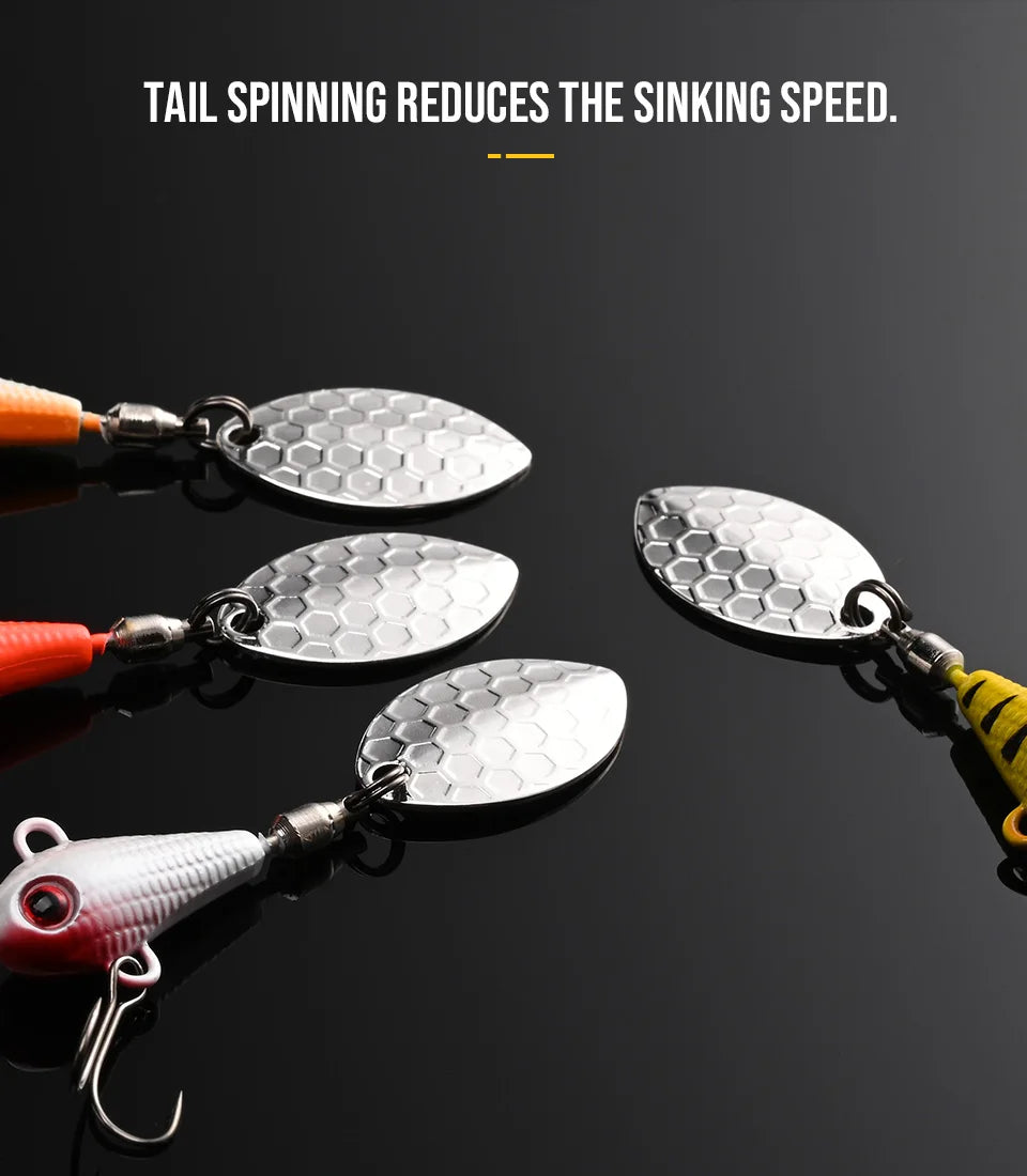 BLUX SPINTAIL Fishing Lure 4.5g 7g 11g Mag Tail Spinner Shad Metal Vib Casting Shore Jig Bait Copper Blade Spoon Freshwater Bass