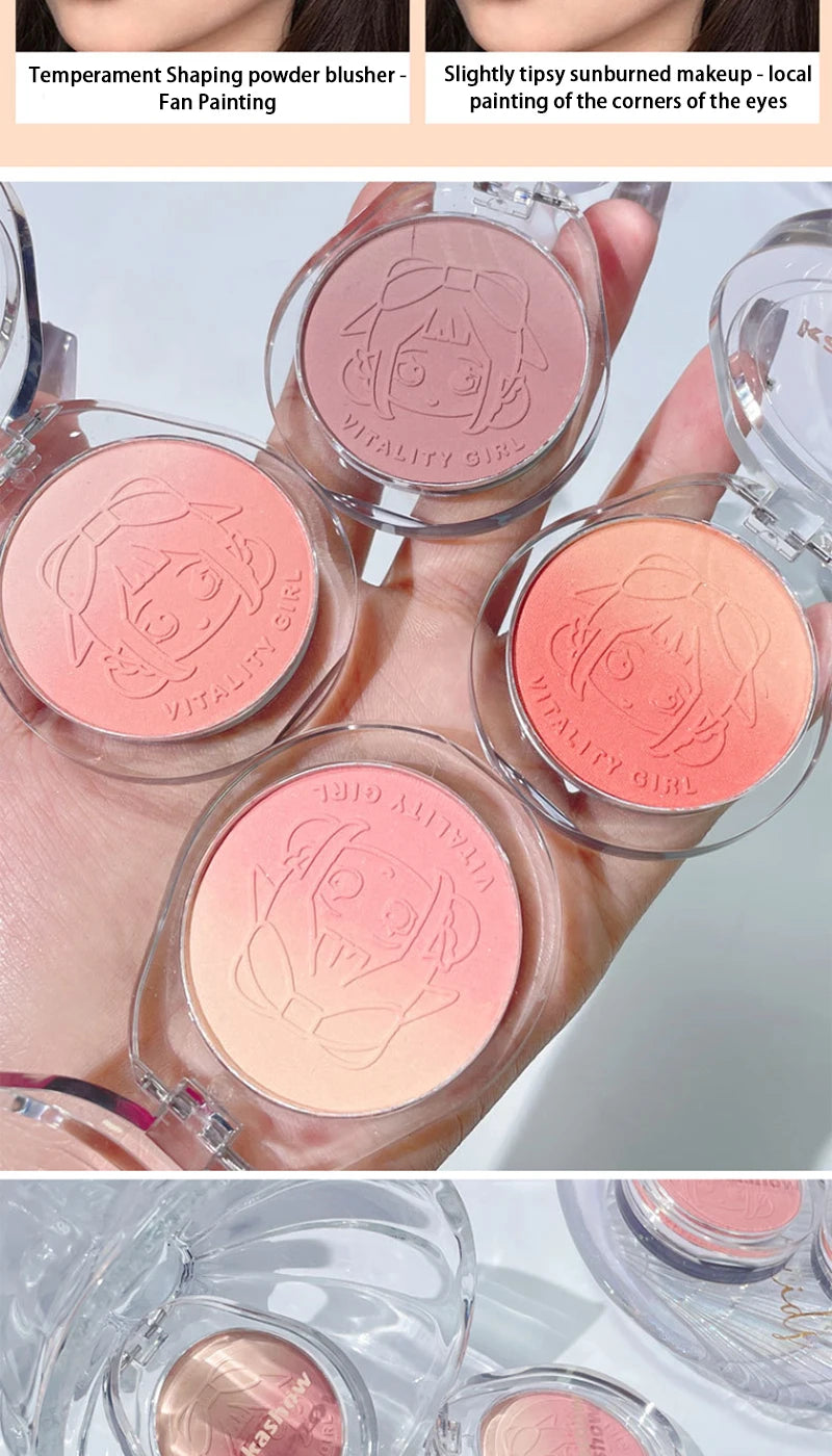 Kakashow Youthful Gradient Blush - Natural Nude Shade,  Easy-to-Blend Formula with Long-lasting Matte Finish,