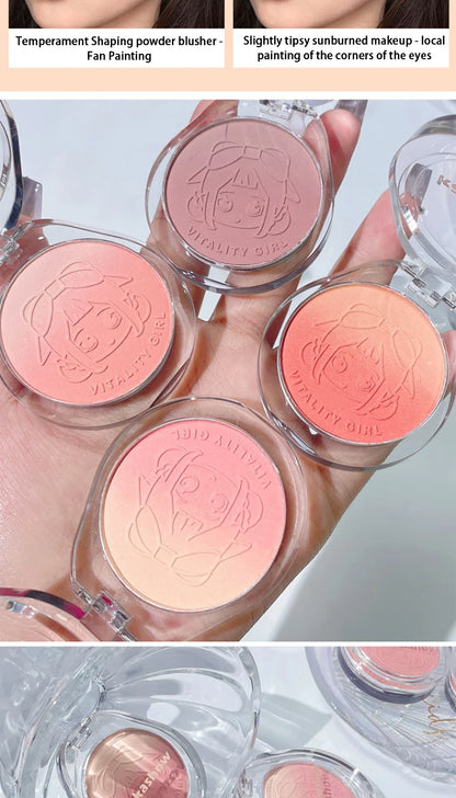 Kakashow Youthful Gradient Blush - Natural Nude Shade,  Easy-to-Blend Formula with Long-lasting Matte Finish,