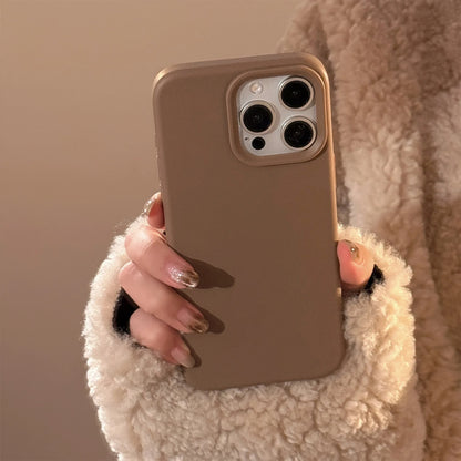 Minimalist Brown Gray Cream White Phone Cases for iPhone 16 Plus Pro Max 15 14 13 12 11 Winter Style Protective Phone Covers