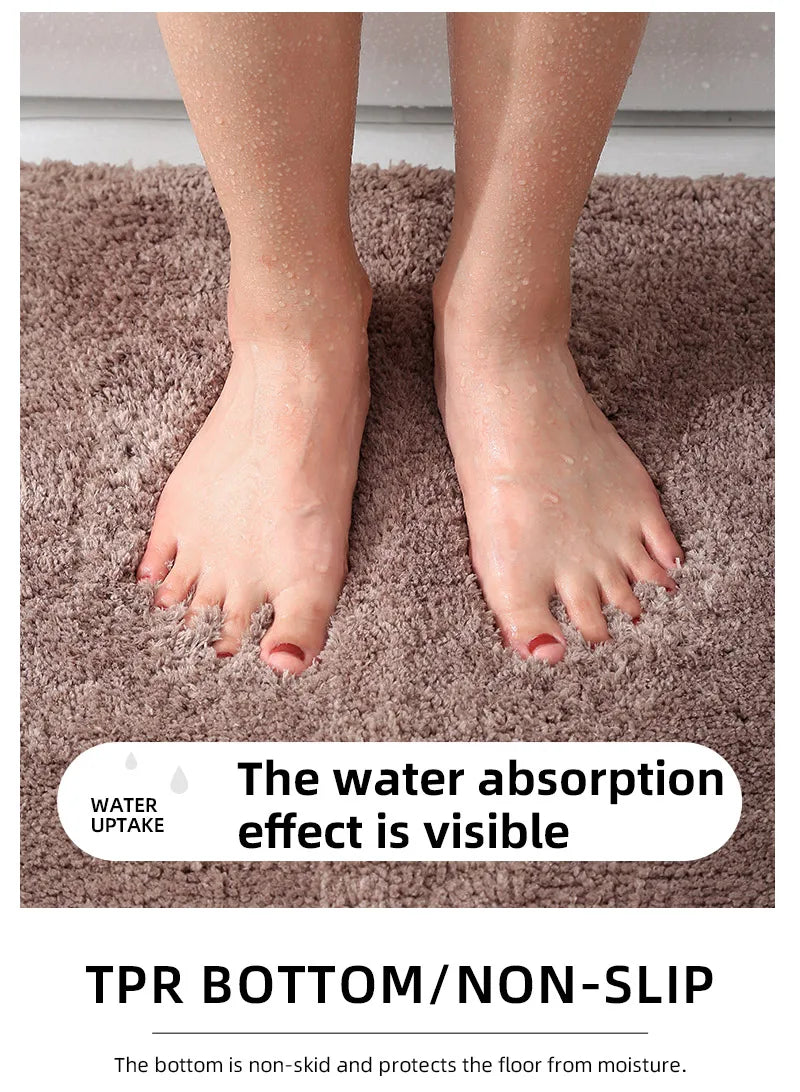 A small bathroom mat, non-slip, absorbent mat, thick U-shaped, simple solid color floor mat, toilet mat