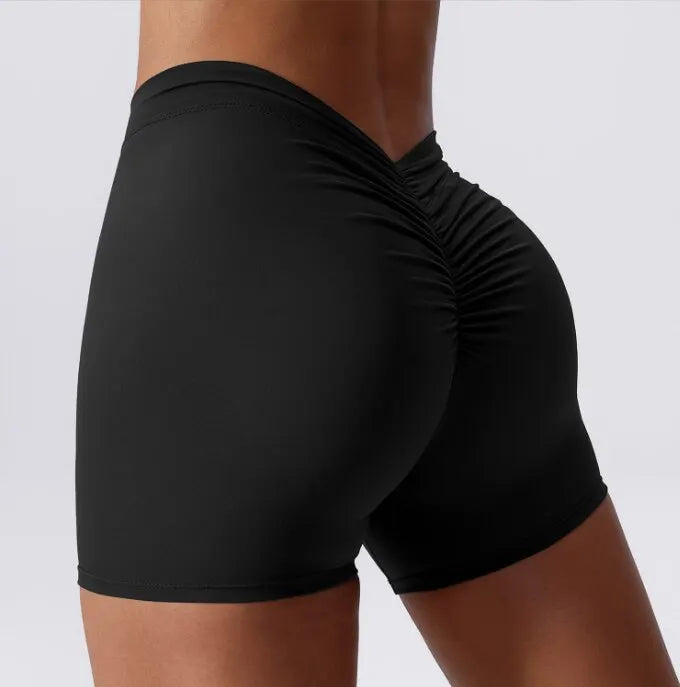 Women's Sexy Stretch Yoga Shorts With Hip Lifting And Abdominal Tightening Tight Fitness Wearing Running Pants Externally
