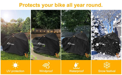 Toptrek Bike Cover Outdoor Storage Waterproof Anti-UV 210D Oxford High Quality Covers for Bicycles Rain Snow Dust Protective