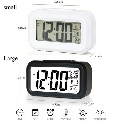 Small/Larger LED Digital Alarm Clock Backlight Snooze Mute Calendar Desktop Electronic Backlight Table Desktop Clocks
