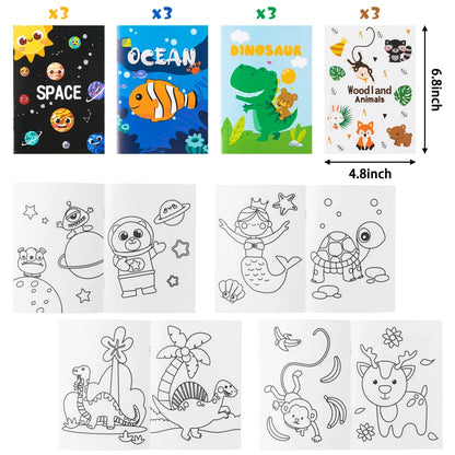 24pcs Coloring Books Colouring Pages Bulk Ocean Colorful Drawing DIY Art Doodle Painting Learning Color Booklet Arts Beginners