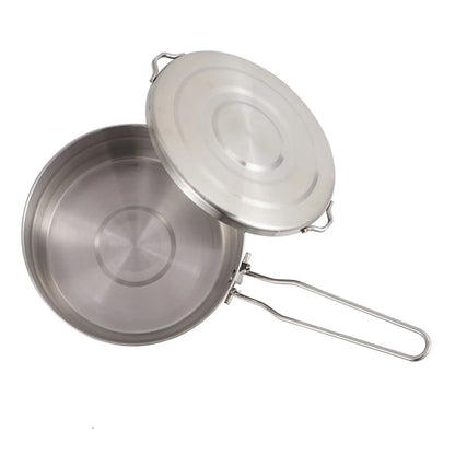 Camping Pot,  Portable Cooking Pot, Stainless Steel Camping   Pot, for Outdoor, Camping, Hiking, Picnic.