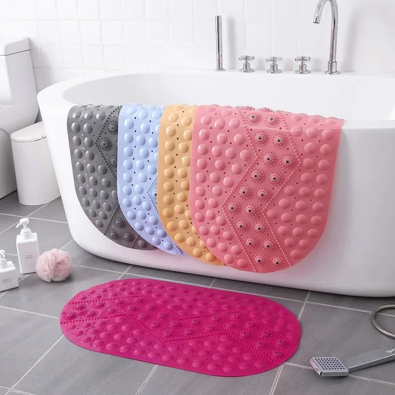 Bathroom Floor Mat, Bedroom Floor Mat, Shower Mat, Non - slip Absorbent Carpet, Oval Plain Water Drop PVC Rug