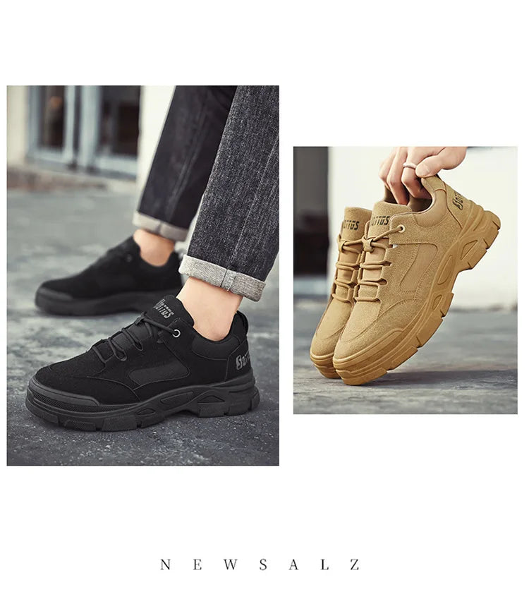 2025 new men's shoes for spring leisure, breathable, anti slip, wear-resistant workwear shoes, men's sports shoes, board shoes