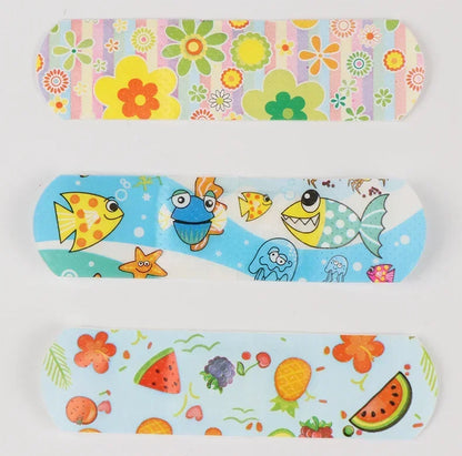 100Pcs Kids Bandages Bulk Kids Cute Cartoon Bandages Flexible Adhesive Strips Medical Waterproof Breathable for Children