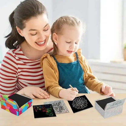 Dazzling Scratch Painting Parent Child Interactive Toys Note Cards Handmade Painting
