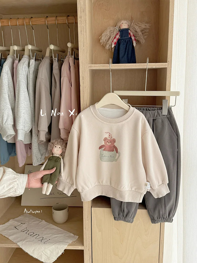 Kids Clothes Sets 2025 Autumn Winter Sport Suits for Boys Cartoon Sweatshirts+pants Tracksuits for Girls Toddler Outfits Sets