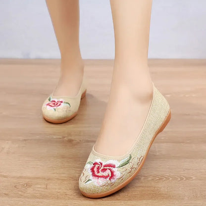 zapatos de mujer women fashion sweet light weight anti skid slip on floral embroidery flat loafers lady casual black shoes ea647