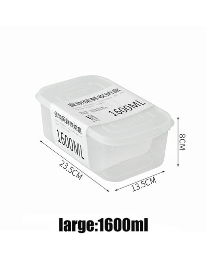 Kitchen Food Sealed Crisper Containers Fresh Fruit Vegetables Steak Meat Storage Box Refrigerator Organizer Accessories
