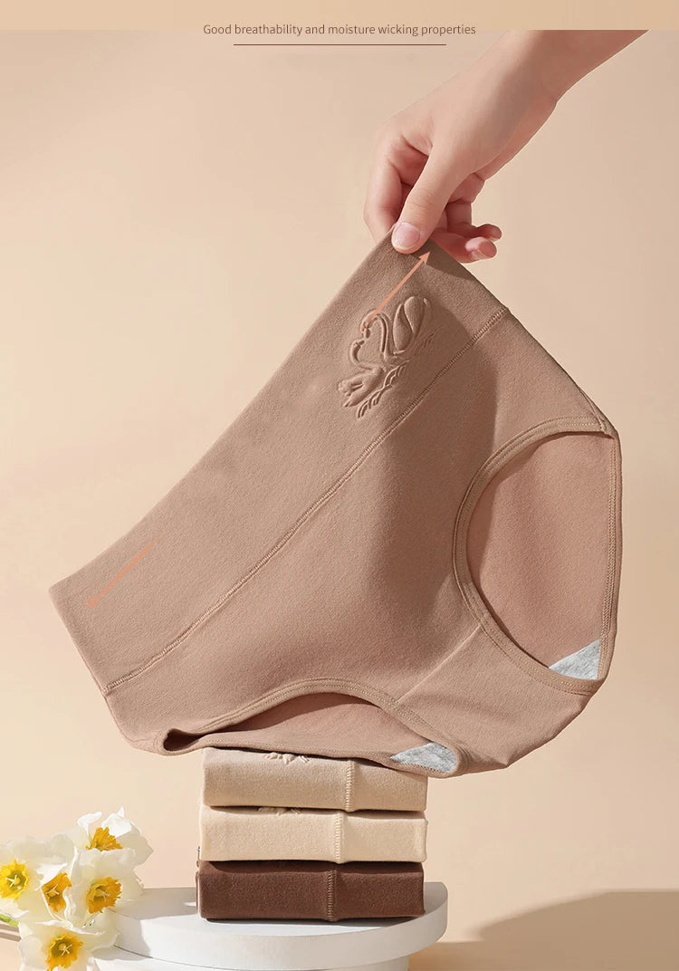 4PCS High Waist Women's Panties Body Shaper Underwear Breathable Cotton Underpants  Plus Size M-5XL Panty Slimming Female Briefs