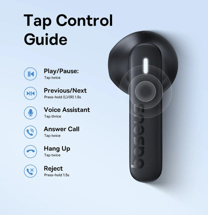 Baseus Bowie E16 Wireless Earphones Bluetooth 5.3 TWS Earbuds IPX4 Waterproof Earphone 30H Playtime 13mm Driver HIFI Headphones