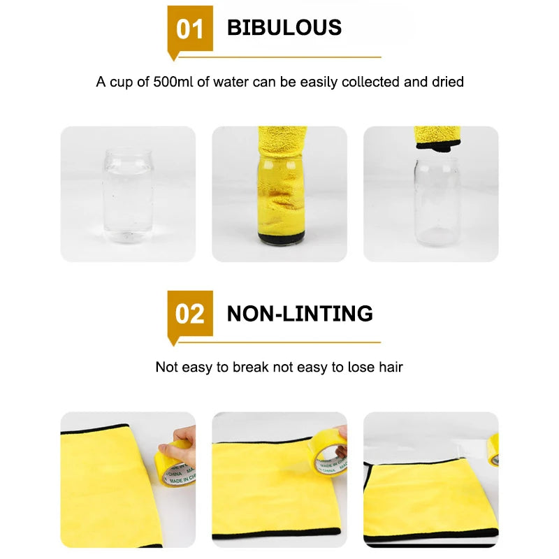 منشفة غسيل السيارات من SEAMETAL المصنوعة من الألياف الدقيقة 400 جرام لكل متر مربع من المخمل المرجاني المزدوج الجوانب، مناشف تنظيف عالية الامتصاص للماء، قماش تجفيف لغسيل السيارات