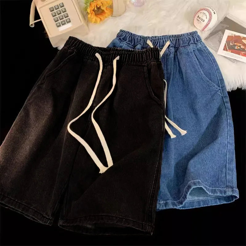 2025 New Summer Shorts Jeans Men Denim Pants Stretch Dark Blue Fashion Design Men's Jeans Slim Straight Male Short Jeans Hombre