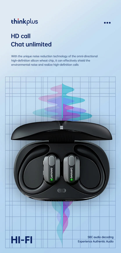 Original Lenovo XT80 Sports Wireless Earphones with Mics, LED Power Display,Hifi Stereo Sound Bluetooth 5.3 TWS HeadphHeadphones