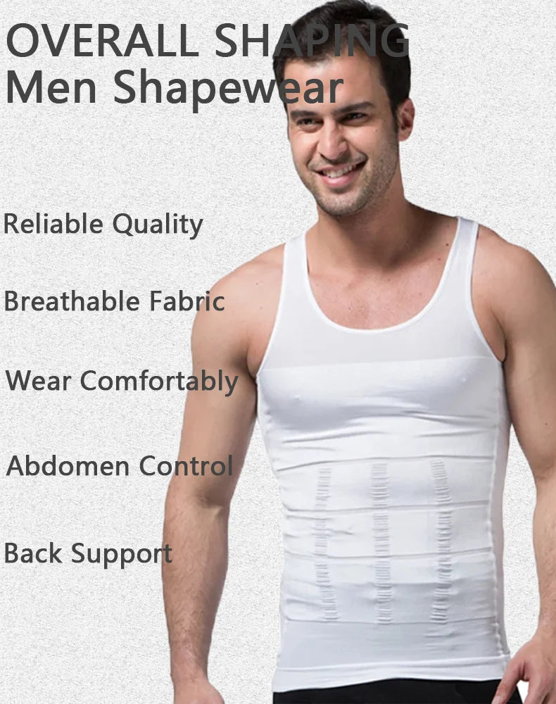 Men's Slimming Vest Body Shaper Chest Belly Compression Shirts Abdomen Waist Trimmer Shapewear Gym Fitness Tank Tops Workout