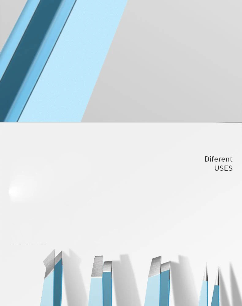 HUAZDS Eyebrow Tweezer Colorful Hair Beauty Fine Hairs Puller Stainless Steel Slanted Eye Brow Clips Removal Makeup Tools