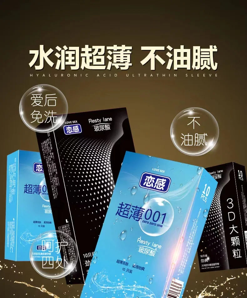 30pcs Ultra Thin Condoms For Men Delay Ejaculation Intimate Condone Hyaluronic Acid 0.01 Slim condom Natural Latex Penis Sleeve