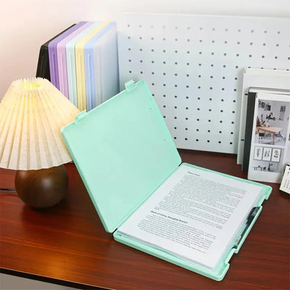 WQN-1PC Multi-Color Multi-function Large Capacity A4 Clip Storage Box For School And Office Use