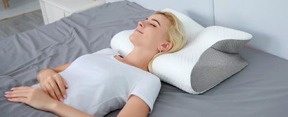 1pc Memory Foam Cervical Pillow Fast Rebound Memory Sleeping Pillows 2in1 Ergonomic Orthopedic Pillow for Neck Pain Neck Pillow