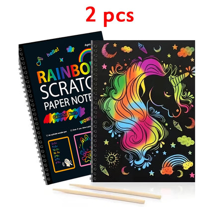 Dazzling Scratch Painting Parent Child Interactive Toys Note Cards Handmade Painting