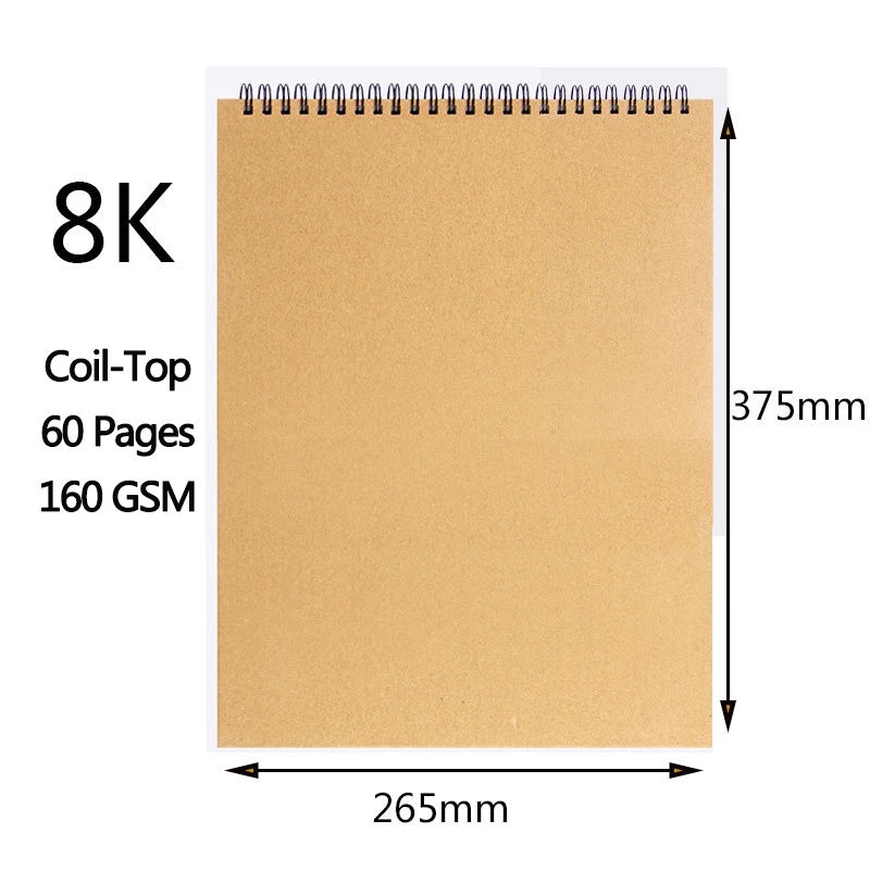 A3/A4/A5/8k/16k Sketchbook Thick Paper 160 GSM Notebook for painting DIY Creative Practice Drawing Art School Supplies