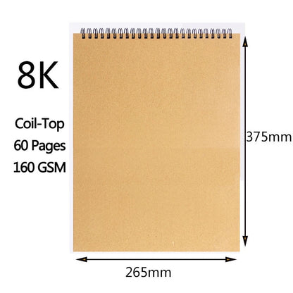 A3/A4/A5/8k/16k Sketchbook Thick Paper 160 GSM Notebook for painting DIY Creative Practice Drawing Art School Supplies