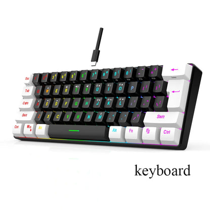 Keyboard and mouse sets 60% RGB gaming with keyboards mouse combo pc kit gamer backlit mini 61 keys computer wired set key board