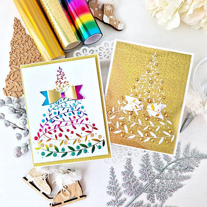 Christmas Tree And Sentiment Words Metal Cutting Dies For DIY Card Making Scrapbooking Photo Album Crafting Supplies Template