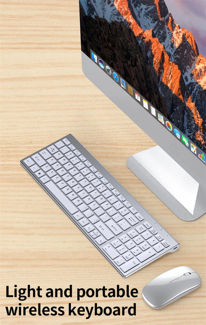 Bluetooth 5.0 & 2.4G Wireless Keyboard and Mouse Combo Mini Multimedia Keyboard Mouse Set for Laptop PC TV iPad Macbook Android