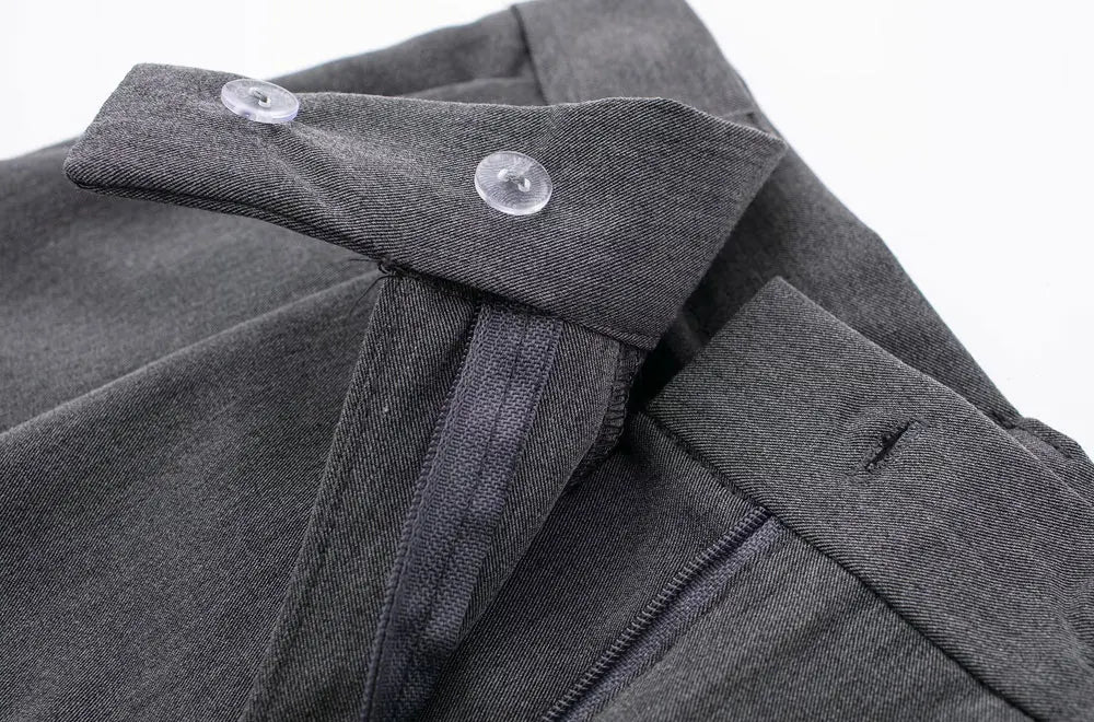 Women Fashion With Darts Front Pockets Wide Leg Pants Vintage High Waist Zipper Fly Female Trousers Mujer