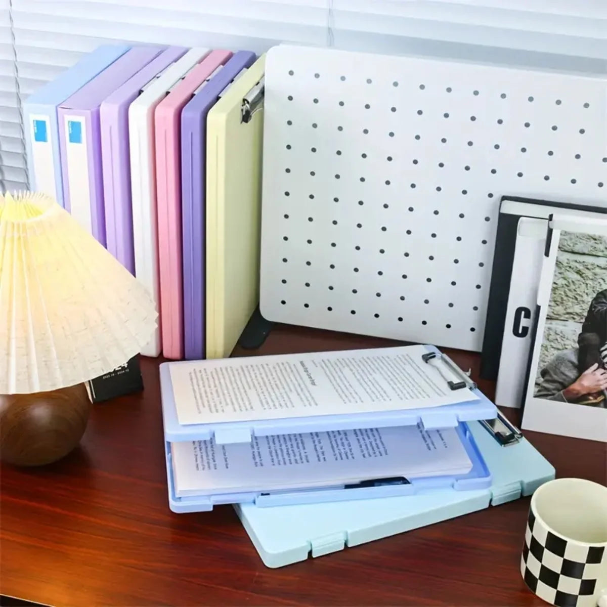 WQN-1PC Multi-Color Multi-function Large Capacity A4 Clip Storage Box For School And Office Use