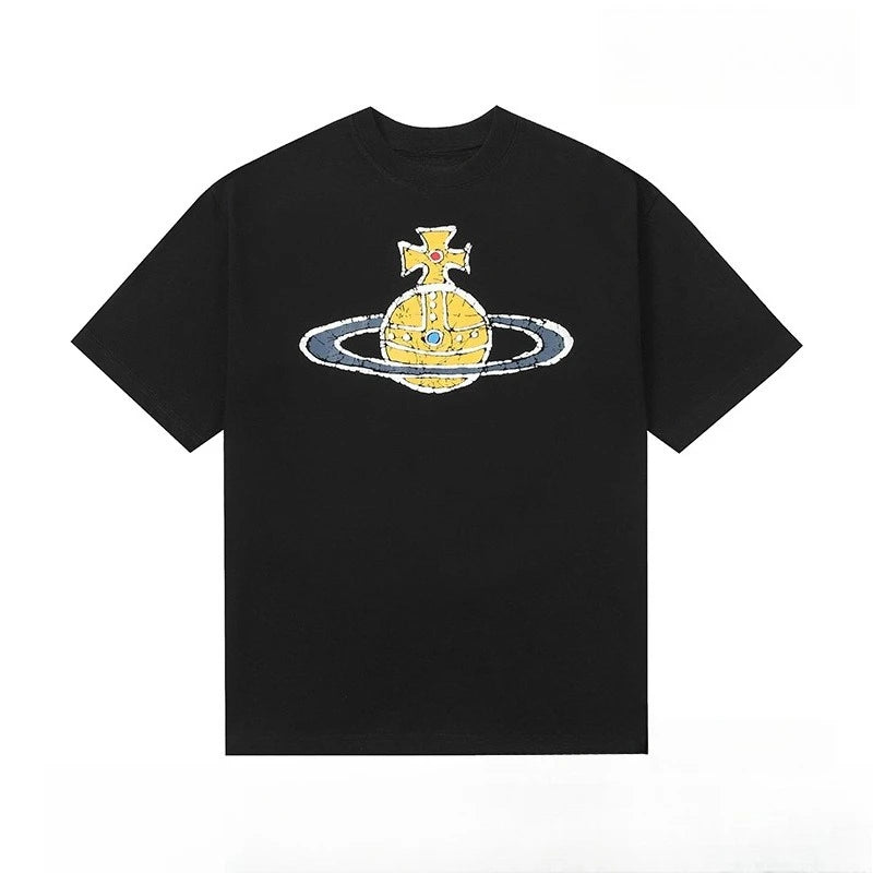 Summer Saturn Graffiti Print T-Shirt