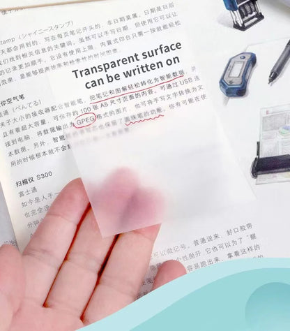 50 Sheets PET Transparent Sticky Notes Perspective Waterproof Clear Fluorescence Memo Pad Stationery School Office Supplies