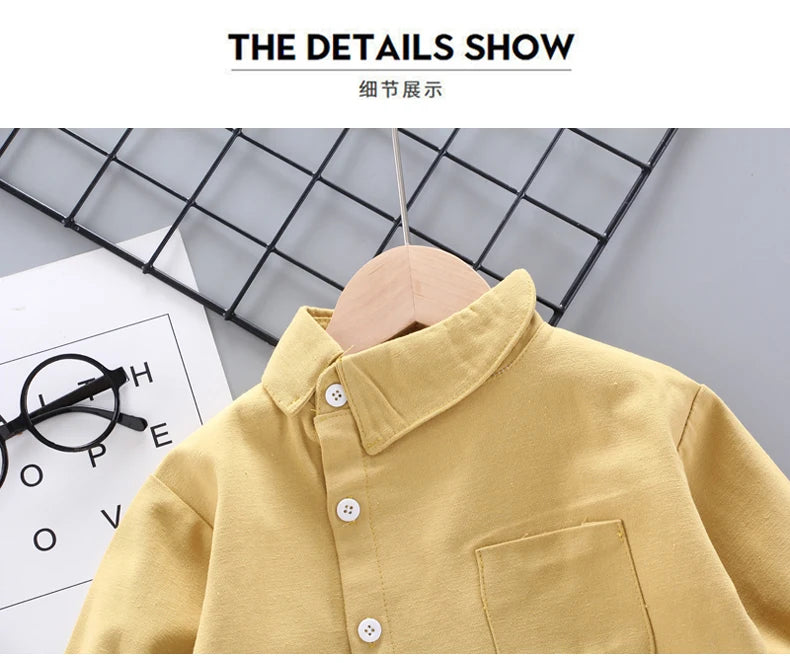 Kids Shirt Clothes Spring Thin Blouses Clothing Infant Boy Striped Cotton Tops 1 2 3 4 Years Kids Long Sleeves Shirt