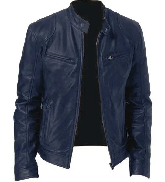 2025 PU Leather Men's Casual Jacket - Motorcycle European Style