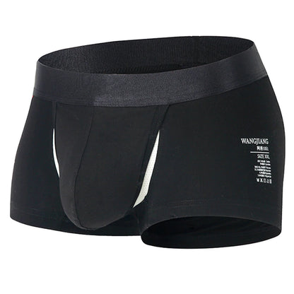 Open Front Underwear Men Cotton Sexy Men's Boxer Shorts Panties Breathable Pouch Bulge Underpants Male