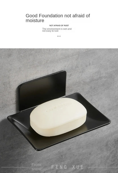 Bathroom soap box, soap box, wall-mounted non-drilling storage rack, drainage, bathroom washbasin, wall storage