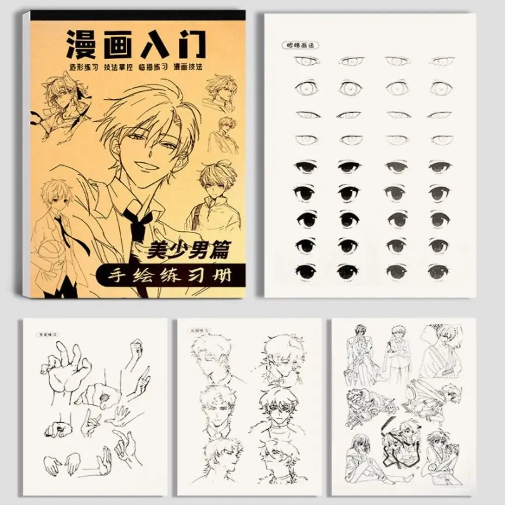 Comics Girl Boy Anime Hand Drawn Book Novice Zero Basic Practice Manga Sketching Tutorial Drawing Tracing Comics Line Draft Book