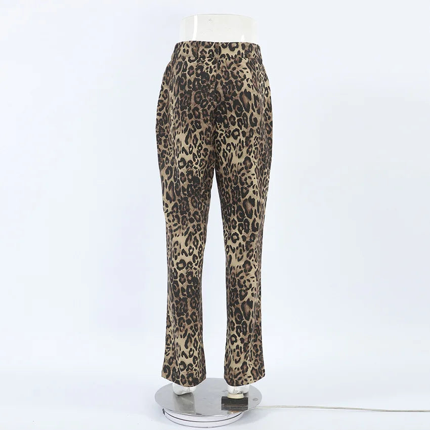 Vintage Leopard Jeans Women Denim Pants Female Spring Oversize Casual Wide Leg Trousers Streetwear Hip Hop Clothes Loose Y2K