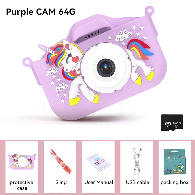 Summer Children Camera 1080P HD Toddler Digital Video Camera 2.0-inch Kids Camera with Silicone Cases Toys for Christmas Gifts