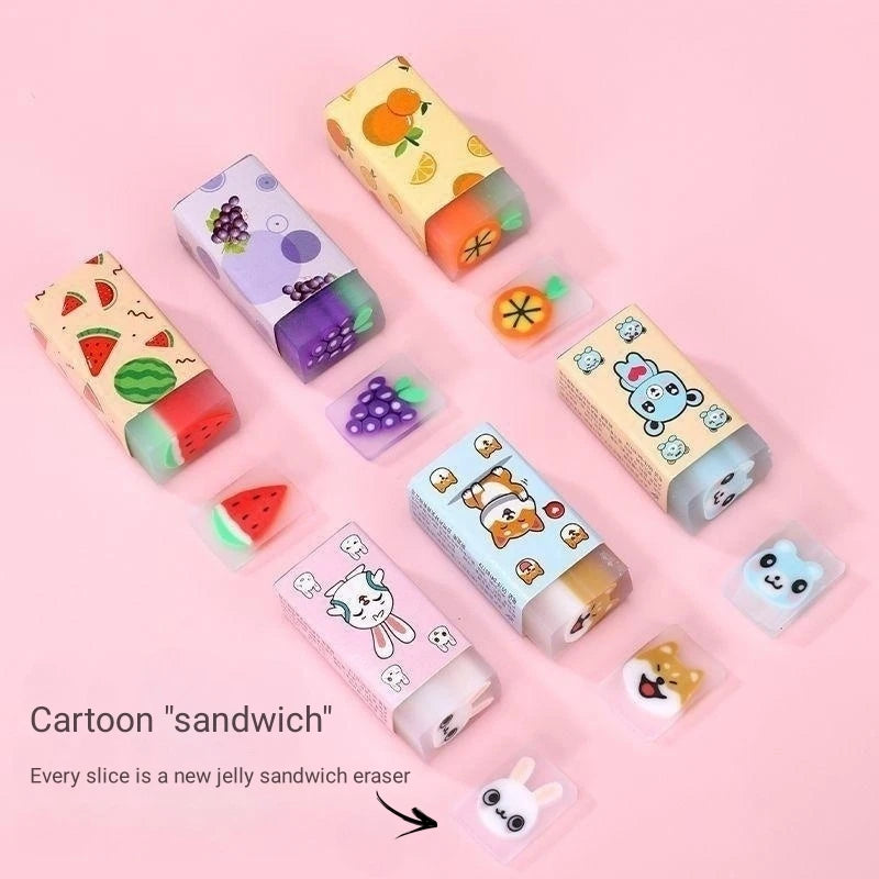 ممحاة فواكه لطيفة، ممحاة أقلام جيلي للأطفال، طعام حيوانات أليفة ممتعة، ممحاة مطاطية برائحة حلوة