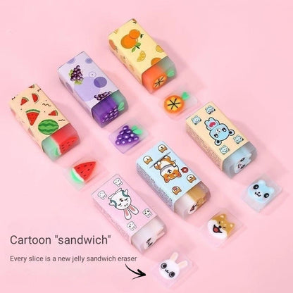 ممحاة فواكه لطيفة، ممحاة أقلام جيلي للأطفال، طعام حيوانات أليفة ممتعة، ممحاة مطاطية برائحة حلوة
