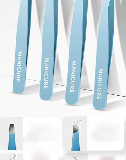 HUAZDS Eyebrow Tweezer Colorful Hair Beauty Fine Hairs Puller Stainless Steel Slanted Eye Brow Clips Removal Makeup Tools