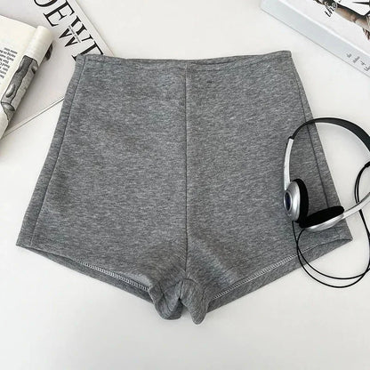 Summer basic solid color versatile shorts for women casual and elegant high-waisted slimming straight shorts