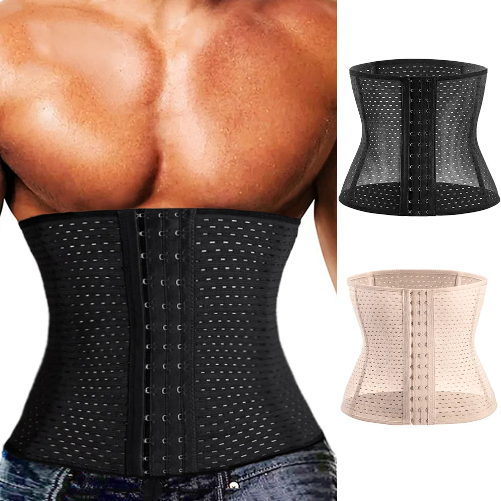 Men Body Shapewear Control Tummy Slimming Belly Band Shaping Shaper Flat Abdomen Waist Trainer Gym Fitness Compression Corsets