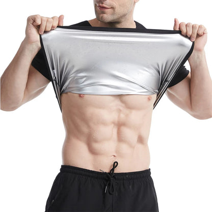 Vensslim Men’s Sauna Suit Sweat Heat Trapping Workout Fat Burner Vest Slimming Body Shaper Tank Top Waist Trainer Fitness Corset